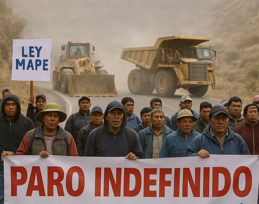 Paro de mineros informales paraliza logística minera y complica mercado de maquinaria pesada